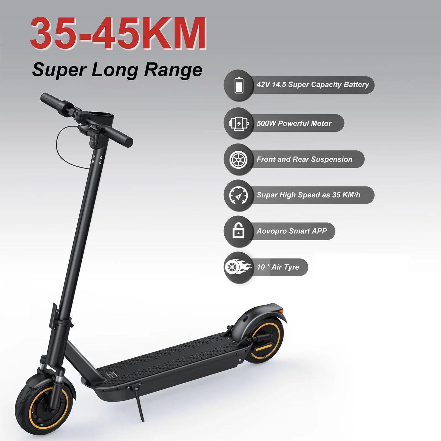 AOVOPRO New ESMAX Folding Electric Scooter 500W 40km/h Adult