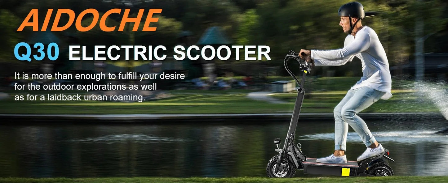 AIDOCHE Q30  Off road tire no seat Foldable Electric Scooter 2500W/48V/16AH