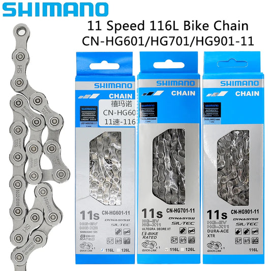 SHIMANO 11-Speed Bicycle Chain for MTB & Road Bike Quick-Link Compatible CN HG601 HG701 HG901 Original Bike Chain 11V 116L