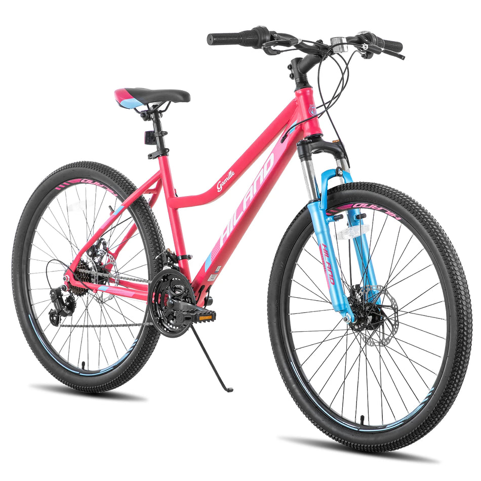 Hiland 26 Inch Womens Mountain Bike, with Step-Through Frame, Shimano 21 Speeds, Suspension Fork, MTB Bicycle for Women Adult