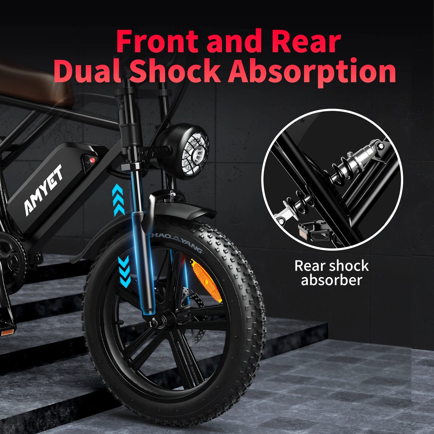 AMYET V9-G60 Adults Electric Bike 1000W Motor Bicycle 48V 20AH 20“ Tire Ebike Electric E Bikes Mountain Moped Ebikes For Men