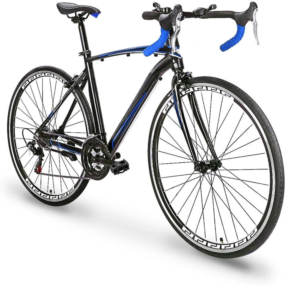 Road Bike 21 Speed/54 Inches with Light Aluminum Alloy Frame, 700C Wheelwith Dual Disc / V Brakes, Adult Racing Bike