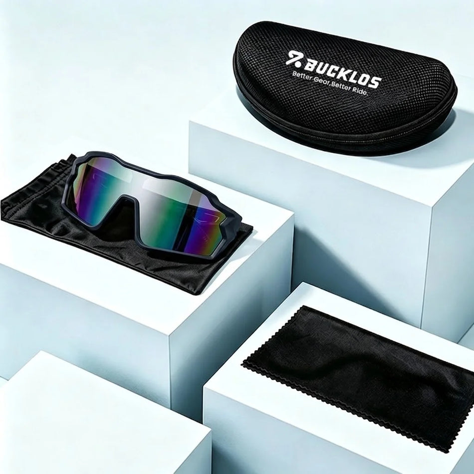 BUCKLOS Polarized Cycling Sunglasses – UV400 Sports Glasses for Road, MTB & Outdoor Riding