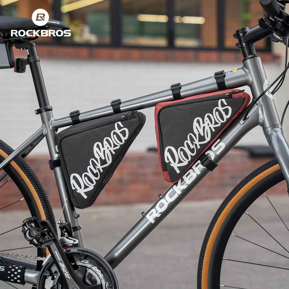 ROCKBROS Flash Painting Journey Series Bicycle Triangle Frame Bag – 0.8L/1.5L Tool Storage