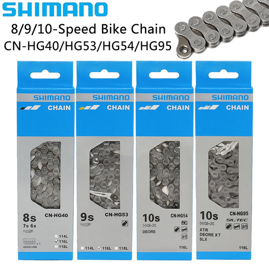 SHIMANO Mountain/Road Bike Chain 8/9/10 Speed Compatible 116 Links HG40 HG53 HG54 HG95 Series HYPERGLIDE Original Parts