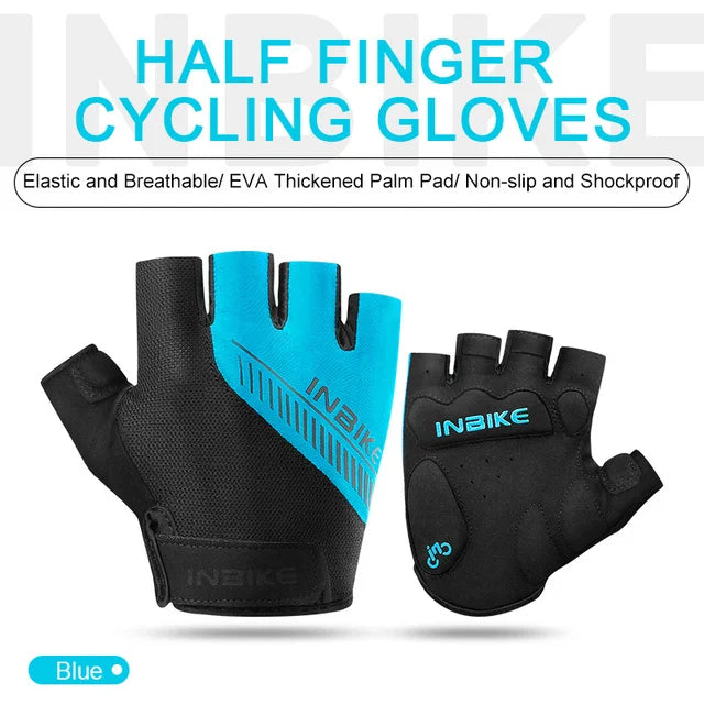 INBIKE Cycling Bike Gloves Half Finger Shockproof Breathable MTB Bicycle Sport Fitness Gloves Men Women Cycling Equipment BH008