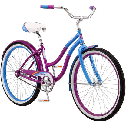 Kulana Youth and Adult Beach Cruiser Bike，26-Inch Wheel Step-Through or Step-Over Frames Single Speed Coaster