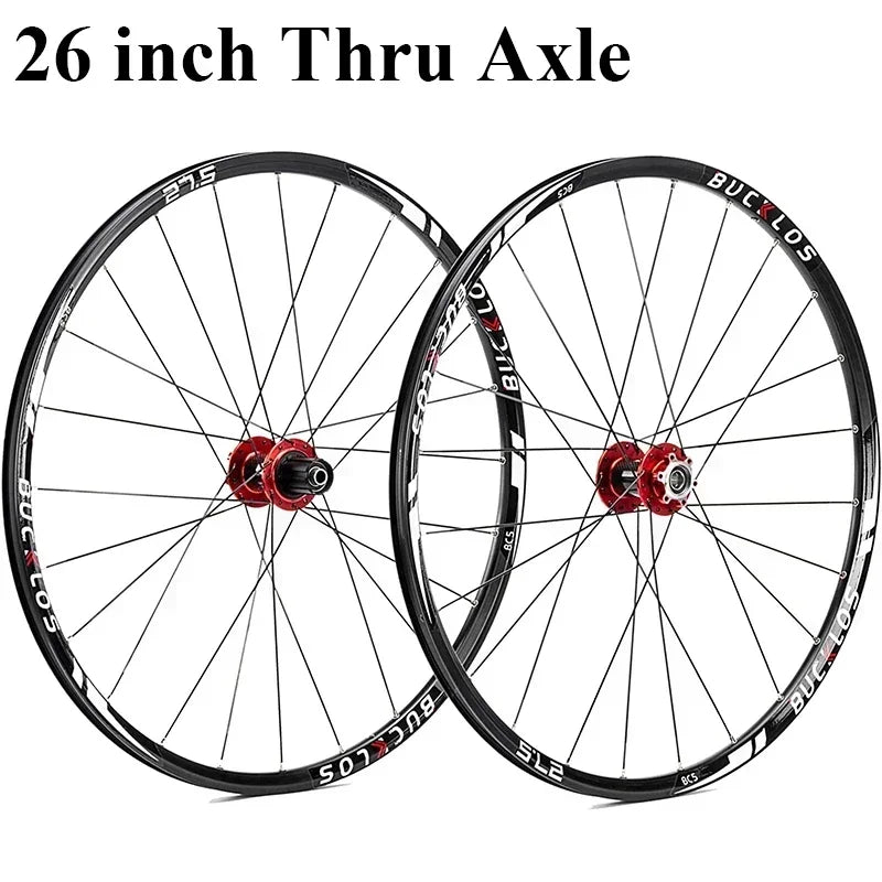 BUCKLOS Carbon MTB Wheelset – 26 / 27.5 / 29 Inch Disc Brake Wheels - 26 inch-TA-1 Pair - Bike Wheelset