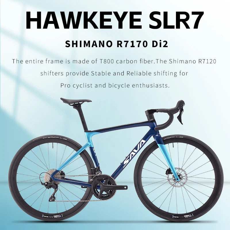 SAVA Hawkeye SLR7 Full Carbon Fiber Road Bike – Ultra Light 8kg 24 Speed SHIMANO 105 Di2 7170 E-Shift Racing Bicycle