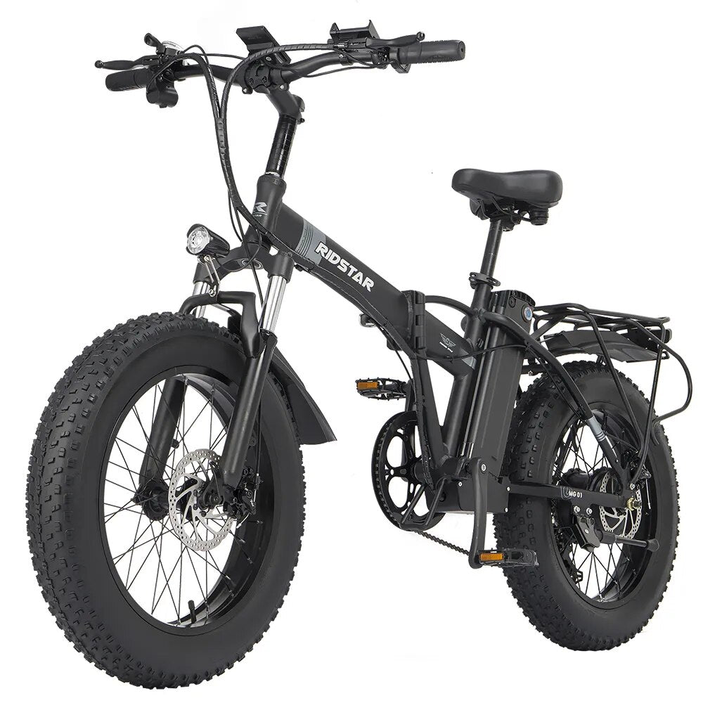 Ridstar E-20  Foldable Electric Bike for Adults,1000W 20'' Fat Tire Electric Bicycle, 48V 14AH Removable Battery,Dual Suspension Ebike