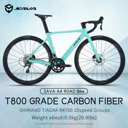 SAVA A4 Carbon Fiber Road Bike, with SHIMANO TIAGRA R4700, 20-speed Gear Set, 700C Adult Race Bike