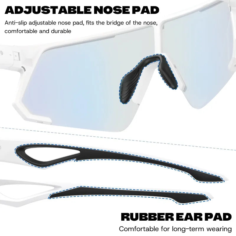 BUCKLOS Polarized UV400 Cycling Sunglasses – TR90 Sports Glasses with Myopia Frame