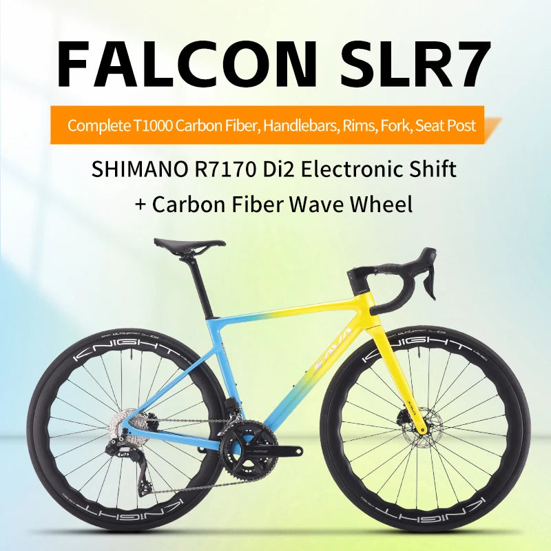 SAVA Falcon SLR7 Full Carbon Fiber Road Bike – 24 Speed SHIMANO 105 Di2 7170 Electronic Shifting Race Bicycle