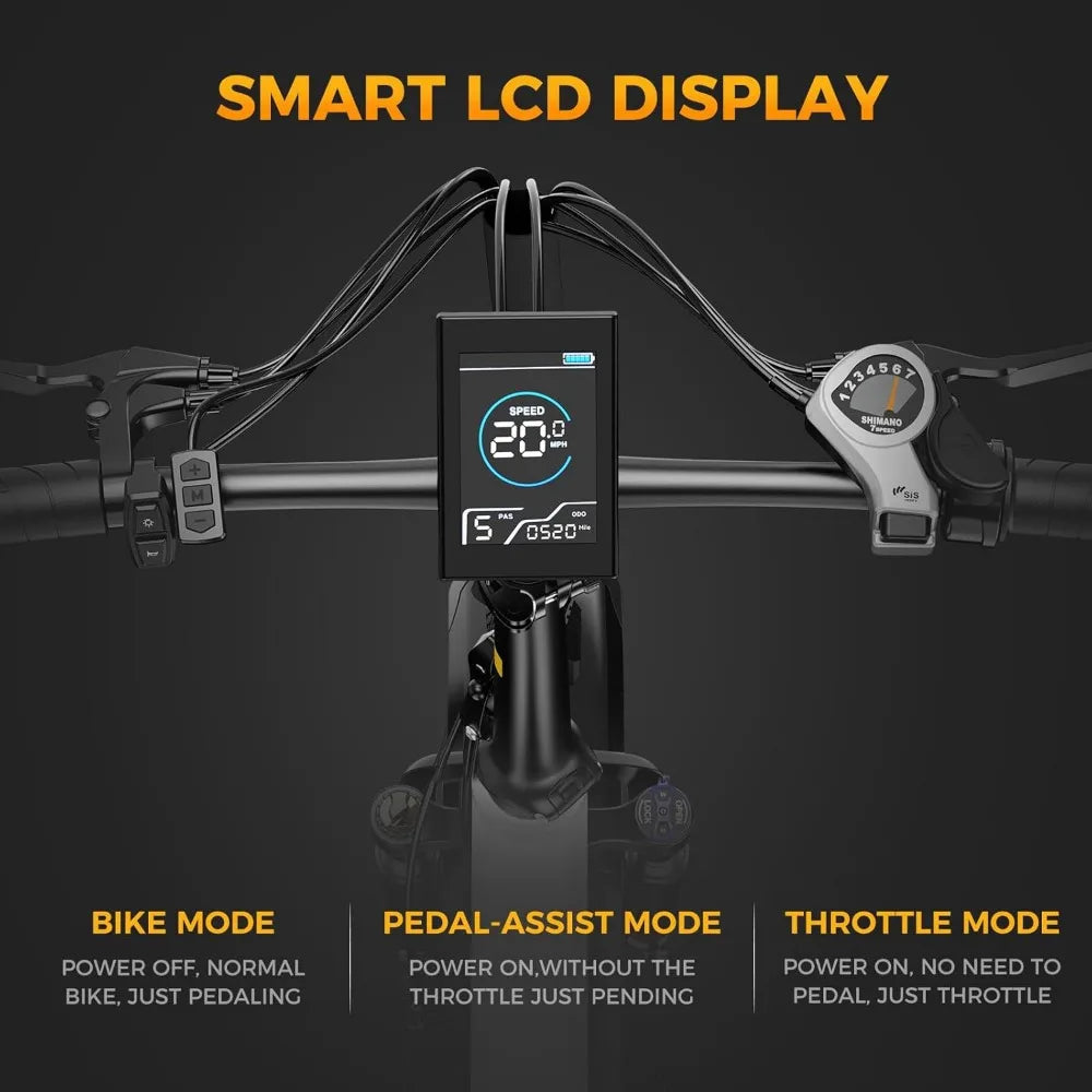 X-Hunter Folding Electric Bike for Adults,1400W Peak Motor 30MPH Max Speed,48V 13AH Removable Battery