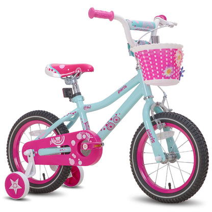 JOYSTAR Paris Girls Bike for Ages 2-9 Years Old,  with Training Wheels and Handbrake