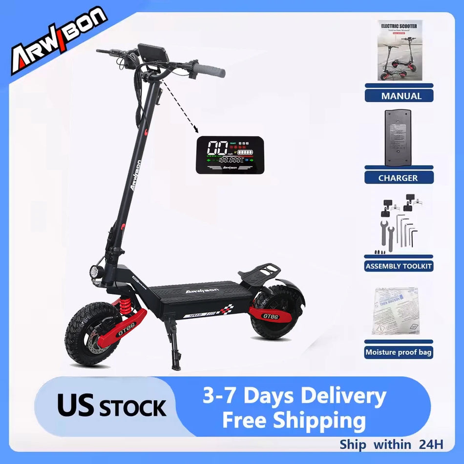 Arwibon GT06 1200W E-Scooter – Fast, Foldable, All-Terrain