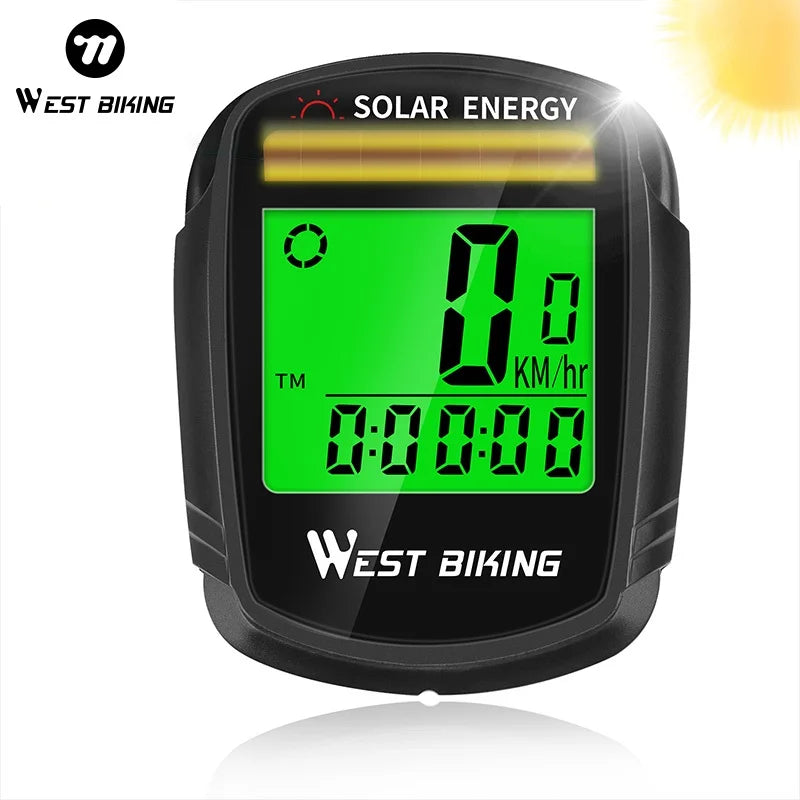 WEST BIKING Solar-Powered Wireless Bike Computer – Speedometer & Odometer