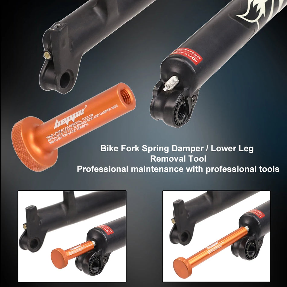 HEPPE Front Fork Damper & Spring Removal Tool – Lower Leg Remover for FOX 32/34/36/38/40 SC & TC Models – MTB Suspension Maintenance Kit