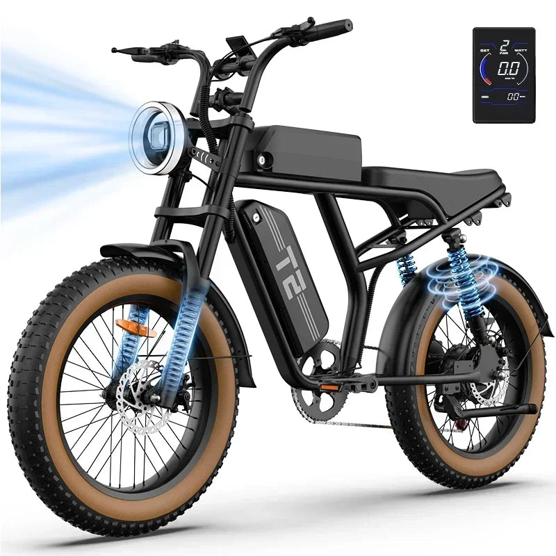 URLIFE T2 500W Fat Tire Electric Bike – 20×4" Off-Road E-Bike 48V 15.6Ah Battery