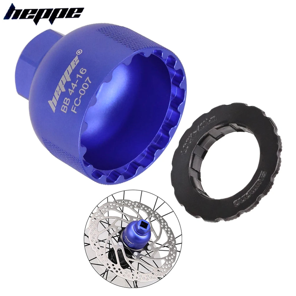 HEPPE Bike Disc Brake Centerlock Lockring Remover Tool Dual-use Wrench for SHIMANO BB52 Mountain Bike Bottom Bracket Installation & Removal