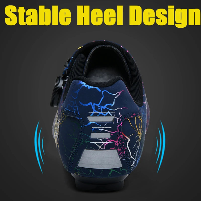 Women Cycling Shoes Road Self-Locking Bicycle Sports Shoes Men MTB Shoes SPD Flat-Bottomed Road Racing Cycling Sports Shoes