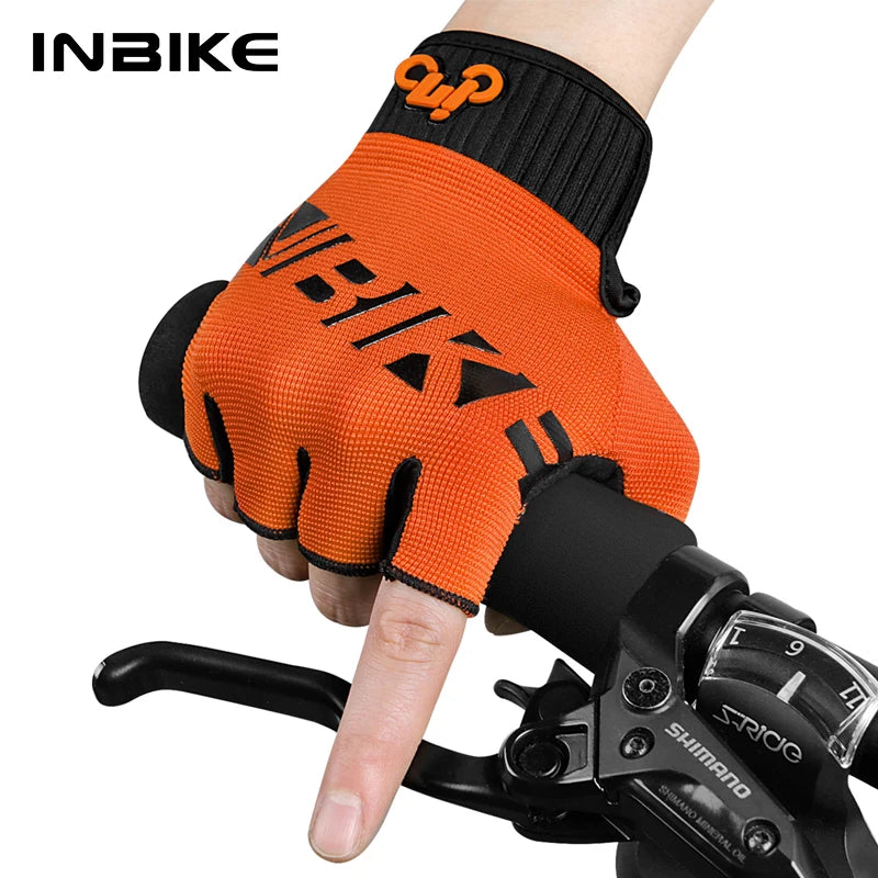 INBIKE Shockproof Cycling Gloves for Men And Women Breathable Anti-Slip Summer MTB Road Bike Gloves with Thickened Pad Outdoor Sports