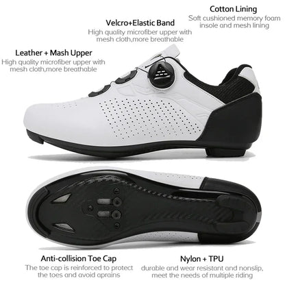 ANNPOTS Men MTB Cycling Shoes Sneakers Self-Locking Women Road Bicycle Shoes Exercise Cleats Bikes Sneakers Clip Cycle Training Shoes