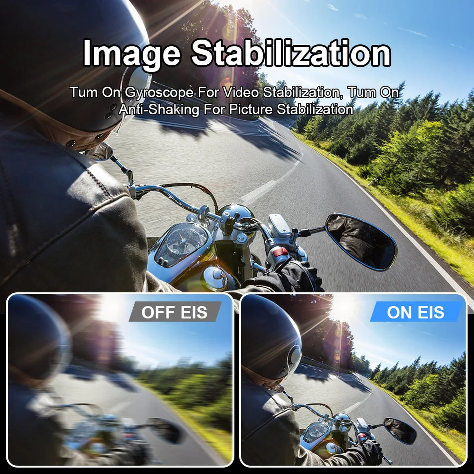 5K Action Camera 4K60FPS Dual IPS Screen EIS 170° 30M Waterproof 5X Zoom Sport Camera With Remote Control & Pre Recording