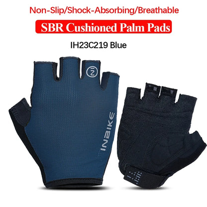 INBIKE Shockproof GEL Pad Half Finger Cycling Gloves Men Women Summer Sport Gym Fitness MTB Bicycle Gloves - Blue Red Black Green Grey