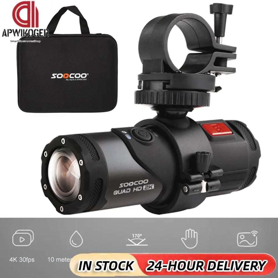 4K Bike Camera Video Camera 170 Degree Wide Angle DV WiFi Video Recorder Action Camera for Outdoor Wilderness Bicycle Climbing