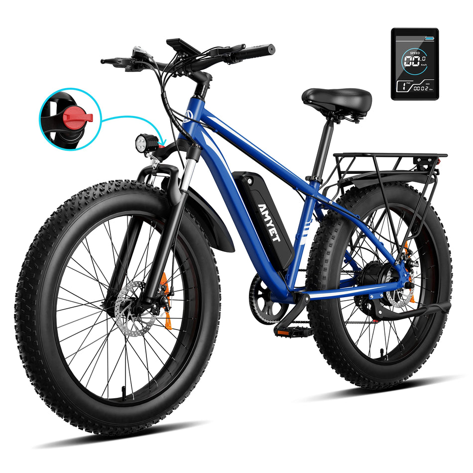 AMYET EB26 1000W Electric Fat Tire Bike | 48V 15Ah Battery & 28 MPH