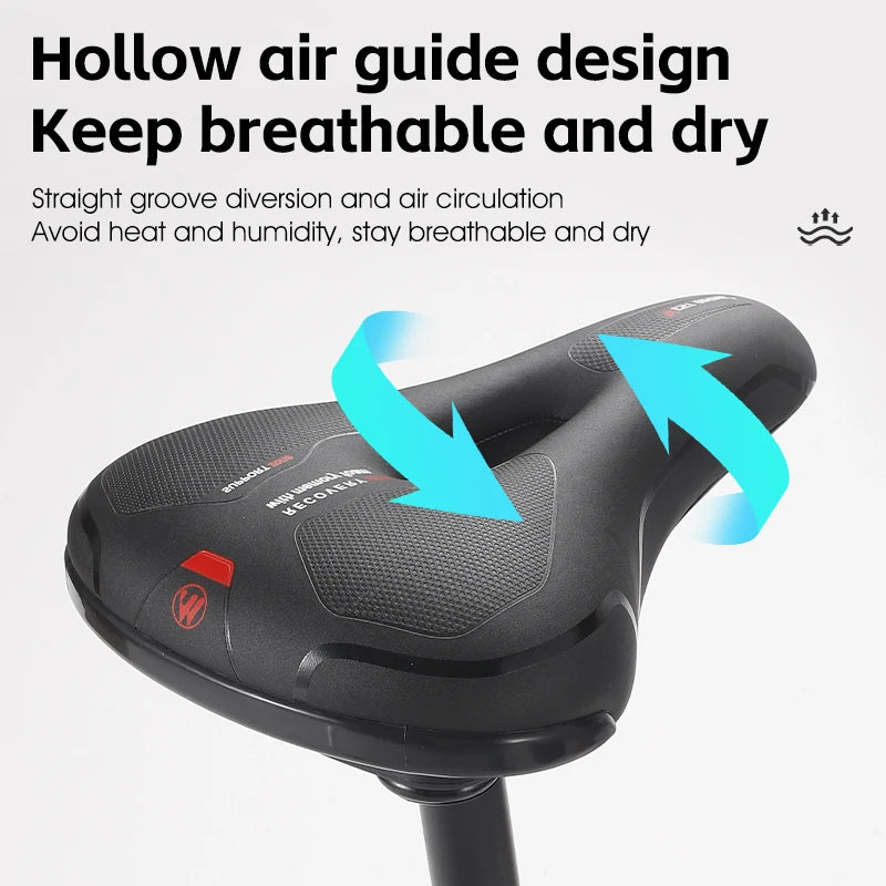 WEST BIKING MTB Comfort Bicycle Saddle – Wide Foam Padded Seat with Pressure Relief