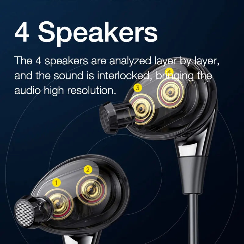 EARDECO 4 Speakers Wireless Bluetooth Headphones 5.0 Bass Earphone