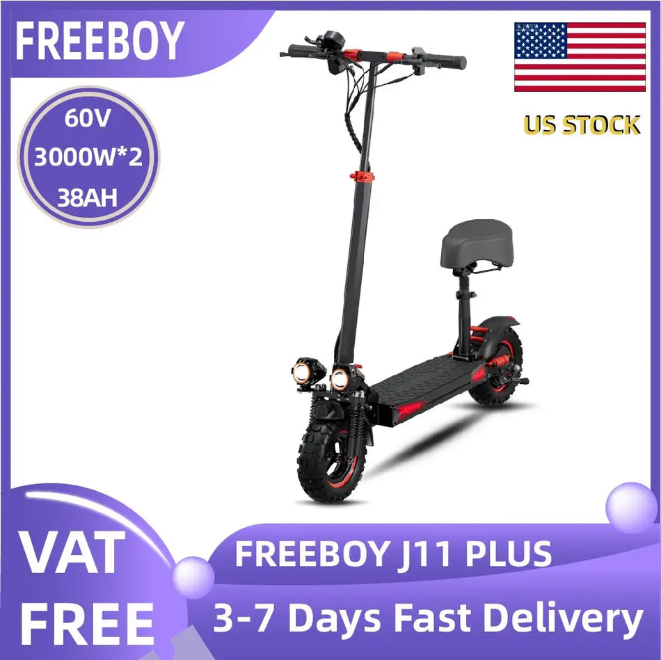 FREEBOY J11 PLUS Electric Scooter 1200W 48V 21Ah 11" Fat Tire Folding E-Scooter