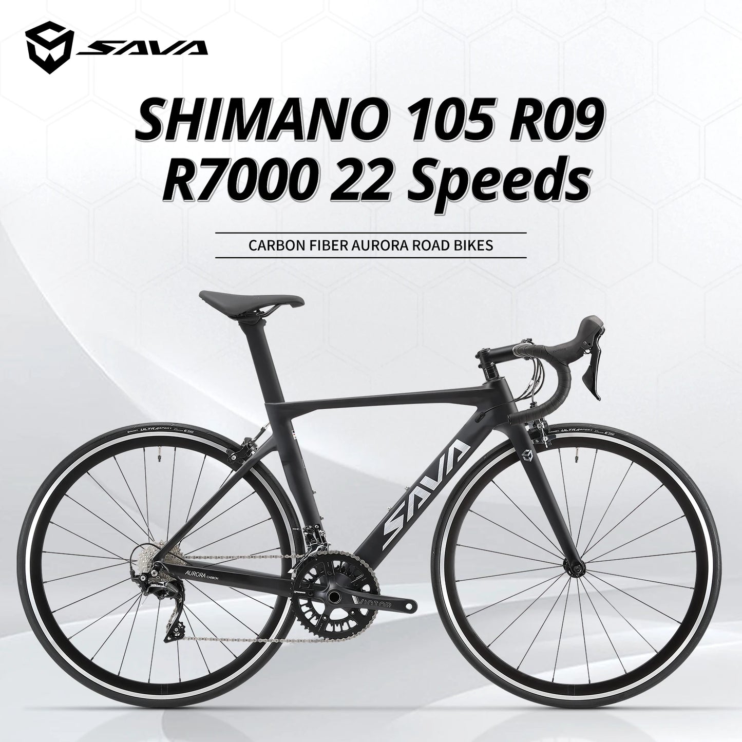 SAVA AURORA Carbon Road Bike with Shimano R09-R3000-18S and R09-R7000-22S, TORAY T800 Carbon Fiber Frame/Front Fork