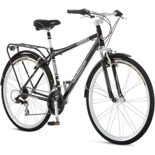 Schwinn Discover 2 Adult Hybrid Bike for Men and Women, 700c Wheels, 21-Speeds, Step-Through or Step-Over Frame, Front and Rear Fenders, Rear Cargo Rack