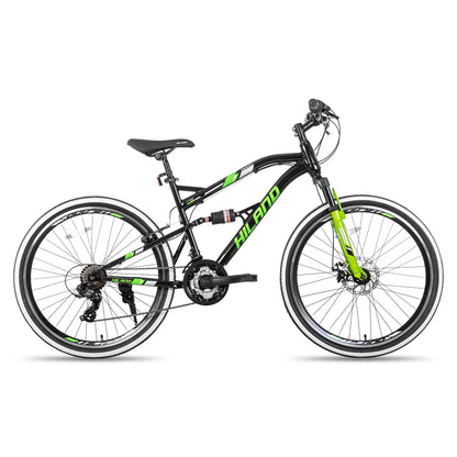 Hiland 26 Inch Mountain Bike,Full-Suspension 21 Speeds Drivetrain with Disc-Brake MTB Bicycle,for Men Women