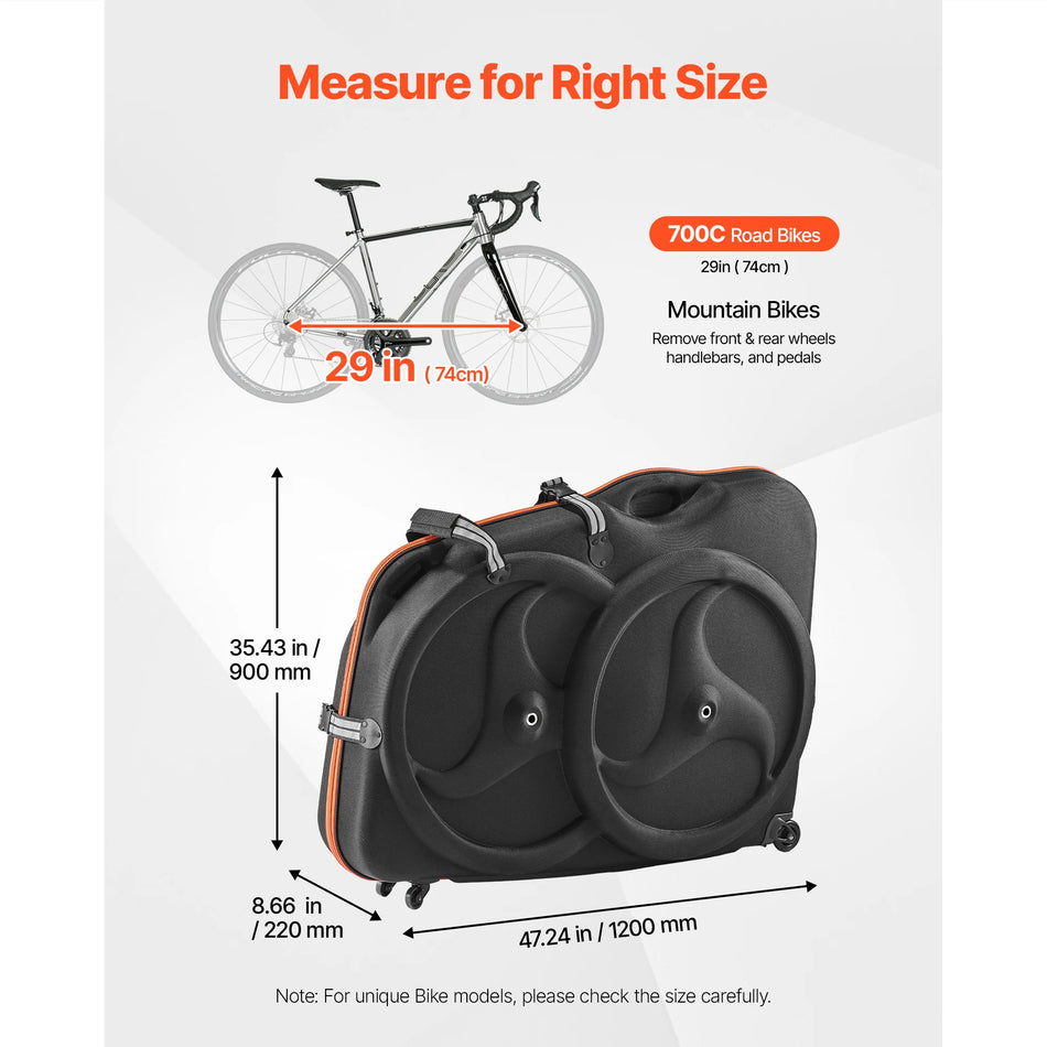 700C Road Bike Travel Case with EVA Hard Shell & TSA Lock