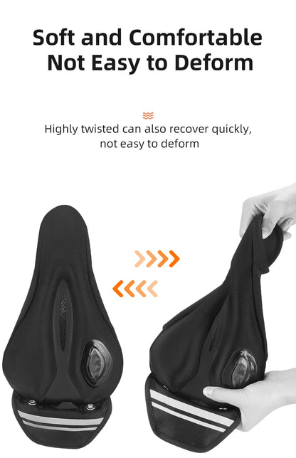 WEST BIKING Saddle Cover with Safety Taillights Comfortable Gel Memory Foam