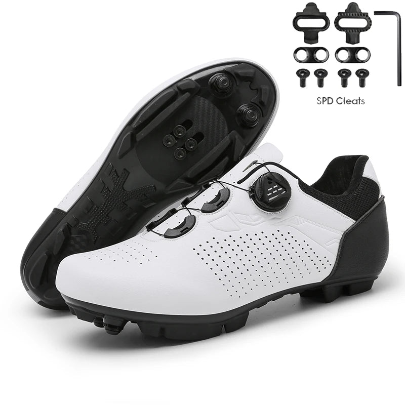 ANNPOTS Men MTB Cycling Shoes Sneakers Self-Locking Women Road Bicycle Shoes Exercise Cleats Bikes Sneakers Clip Cycle Training Shoes