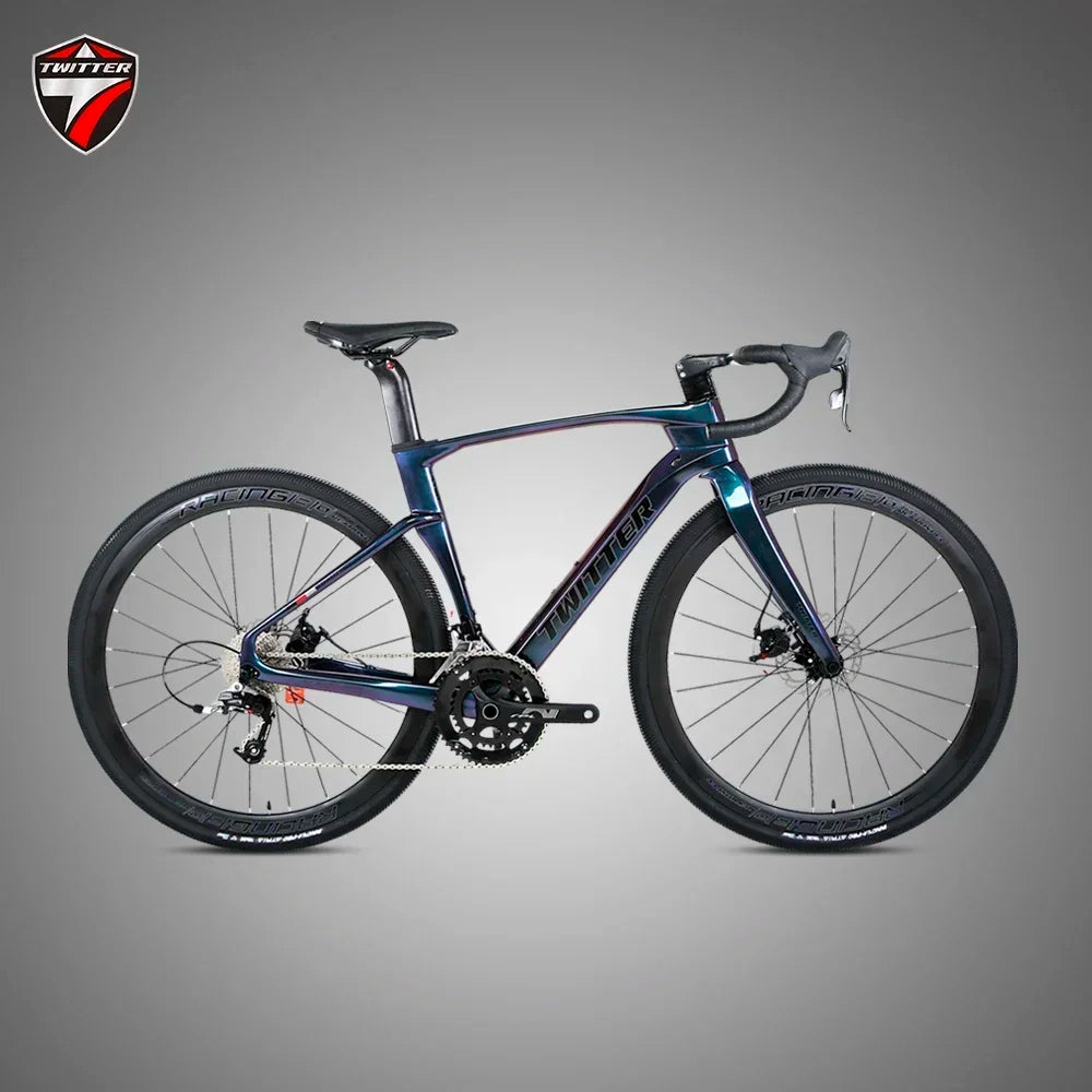 TWITTER V3 gravel bike 105/R7120-24S Fully concealed internal cable routing oil disc brakes 700*40C T900 Carbon fiber road bike