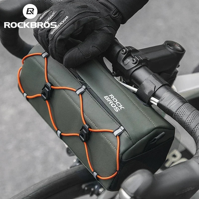 ROCKBROS 2.2L Handlebar Bag – Multifunctional MTB & Road Cycling Bag with Adjustable Shoulder Strap
