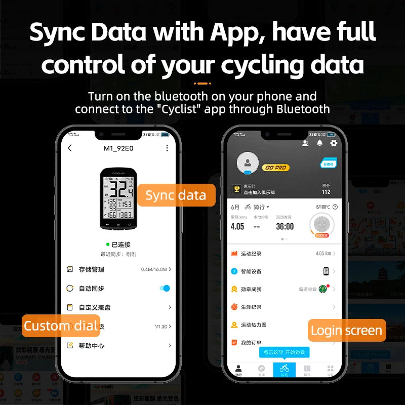 ROCKBROS  Bicycle Computer GPS 5.0 ANT Bluetooth Waterproof Wireless Cyclocomputer Speedometer Bike Stopwatch