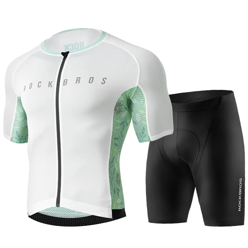 ROCKBROS Men's MTB Cycling Jersey Summer Sportswear Breathable T-Shirt Mountain Bike High-Quality YKK Zipper Short Sleeve GEL Pad
