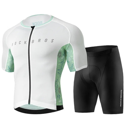 ROCKBROS Men's MTB Cycling Jersey Summer Sportswear Breathable T-Shirt Mountain Bike High-Quality YKK Zipper Short Sleeve GEL Pad