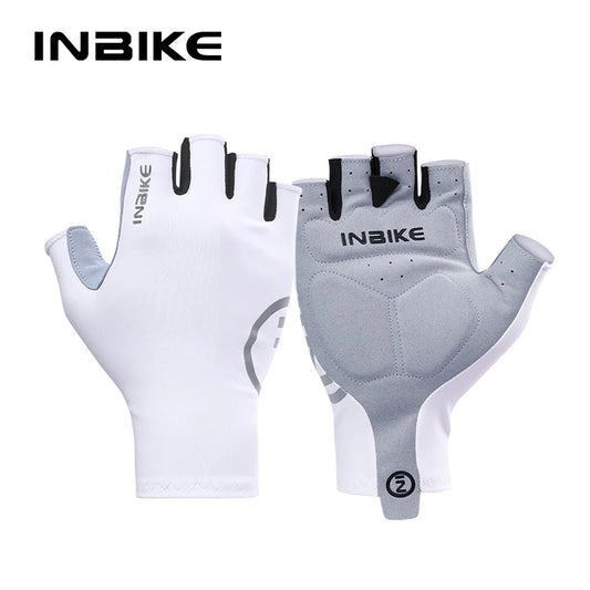 INBIKE Women's Padded Half-Finger Cycling Gloves Summer Shock-Absorbing MTB Bicycle Accessories Road Bike Glove