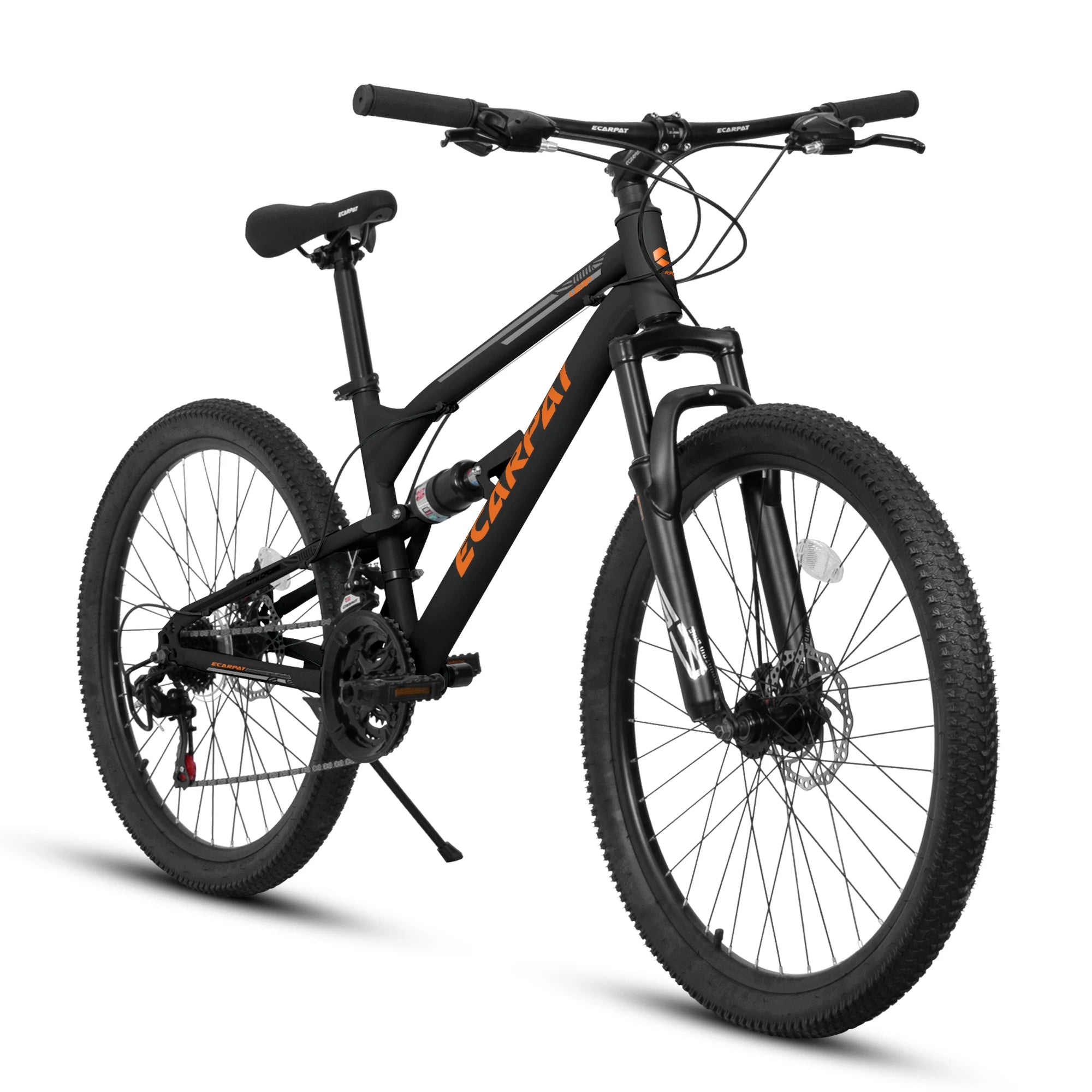 Ecarpat Mountain Bike 26 Inch – Dual Full Suspension 21-Speed Thumb Shifter Disc Brakes Carbon Steel Frame