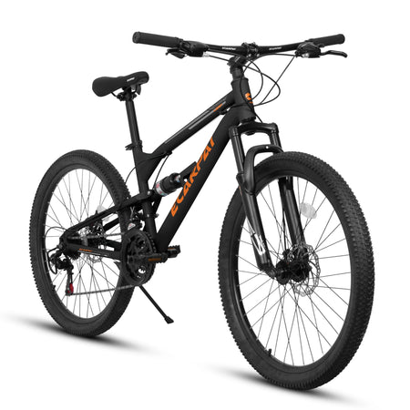 Ecarpat Mountain Bike 26 Inch – Dual Full Suspension 21-Speed Thumb Shifter Disc Brakes Carbon Steel Frame