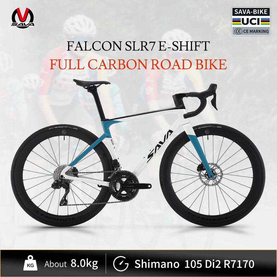 SAVA Hawkeye SLR7 Full Carbon Fiber Road Bike – Ultra Light 8kg 24 Speed SHIMANO 105 Di2 7170 E-Shift Racing Bicycle