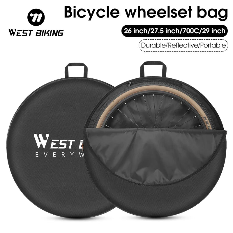 WEST BIKING 2PCS Bicycle Wheelset Bag For 26/27.5/29 Inch MTB 700C Road Bike Portable Wheel Carry Bag Pouch